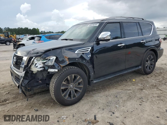 2017 Nissan Armada Platinum with VIN JN8AY2NF9H9302856, listed as a Copart auction lot 60226345 with 116,336 mi miles and Salvage title. Bid and sale history available at DreamBid. Image 1.