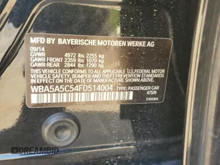 2015 BMW 5 Series 528i with VIN WBA5A5C54FD514004, listed as a Copart auction lot 55825075 with 104,896 mi miles and Clean Title. Bid and sale history available at DreamBid. Image 12.