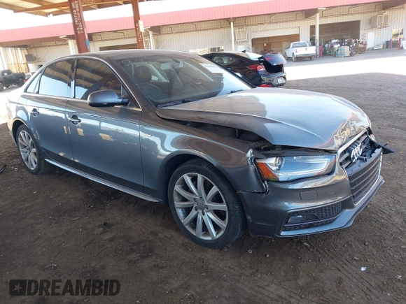 2014 Audi A4 Premium with VIN WAUAFAFL1EN037155, listed as a IAAI auction lot 41658153 with 96,711 mi miles. Bid and sale history available at carsss.com. Image 1.