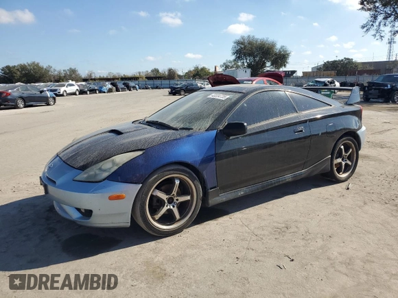 2002 Toyota Celica GTS with VIN JTDDY38TX20057061, listed as a Copart auction lot 43334735 with 123,908 mi miles and Salvage Title. Bid and sale history available at carsss.com. Image 1.