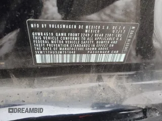 2018 Volkswagen Golf S z VIN 3VW117AU3JM751648, wystawiony jako Copart lot #87949145 z przebiegiem 50 213 mil mil oraz Szkoda całkowita • Salvage title. Historia ofert i sprzedaży dostępna na DreamBid. Obrazek 14.