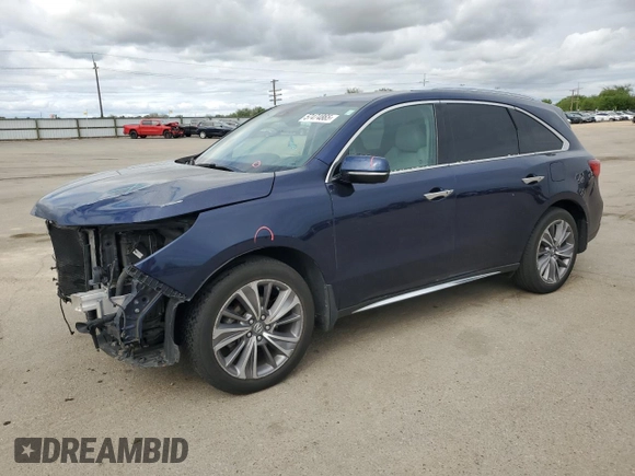 2018 Acura MDX Technology with VIN 5J8YD4H52JL018449, listed as a Copart auction lot 57474865 with 75,829 mi miles and Salvage title. Bid and sale history available at DreamBid. Image 1.