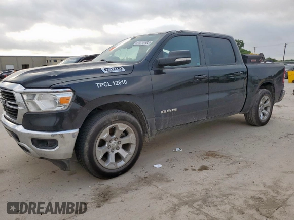2021 Ram 1500 Lone Star with VIN 1C6RREFT4MN661316, listed as a Copart auction lot 61218605 with 61,672 mi miles and Salvage title. Bid and sale history available at DreamBid. Image 1.