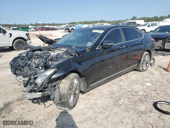 2015 Hyundai Genesis 3.8L with VIN KMHGN4JE8FU033777, listed as a Copart auction lot 79618654 with 0 mi miles and Salvage Title. Bid and sale history available at carsss.com. Image 1.
