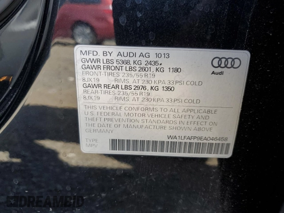 2014 Audi Q5 Premium Plus z VIN WA1LFAFP9EA046458, wystawiony jako Copart lot #55506255 z przebiegiem 186 597 mil mil oraz Szkoda całkowita • Salvage title. Historia ofert i sprzedaży dostępna na DreamBid. Obrazek 14.