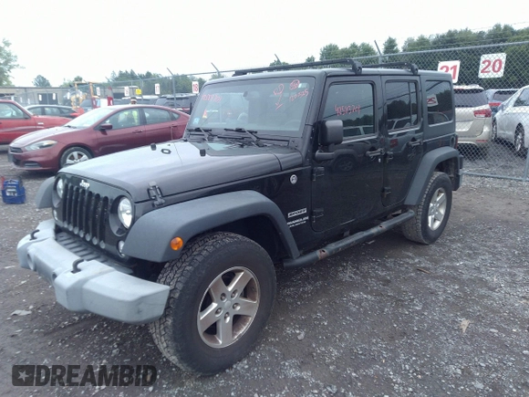 2016 Jeep Wrangler Unlimited Sport z VIN 1C4BJWDGXGL206502, wystawiony jako IAAI lot #42583701 z przebiegiem 120 525 mil mil oraz . Historia ofert i sprzedaży dostępna na DreamBid. Obrazek 2.