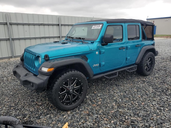 2020 Jeep Wrangler Unlimited Sport Altitude with VIN 1C4HJXDG7LW201640, listed as a Copart auction lot 52312435 with 40,311 mi miles and Salvage Title. Bid and sale history available at carsss.com. Image 1.