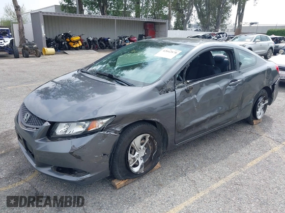 2013 Honda Civic Cpe LX with VIN 2HGFG3B58DH521213, listed as a IAAI auction lot 42042878 with 46,865 mi miles. Bid and sale history available at carsss.com. Image 2.