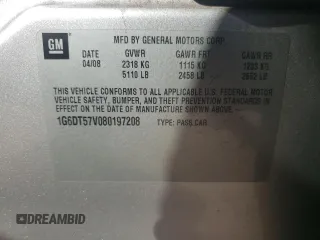 2008 Cadillac CTS AWD w/1SB with VIN 1G6DT57V080197208, listed as a Copart auction lot 43257985 with 125,877 mi miles and Salvage Title. Bid and sale history available at carsss.com. Image 14.