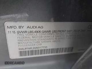 2016 Audi A4 Premium Plus with VIN WAUFFAFL2GN017733, listed as a IAAI auction lot 41589846 with 62,125 mi miles. Bid and sale history available at carsss.com. Image 9.