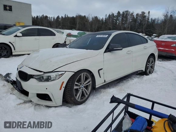 2015 BMW 4 Series 435i xDrive with VIN WBA4B3C58FGV48717, listed as a Copart auction lot 87610535 with 134,623 mi miles and Salvage Title. Bid and sale history available at DreamBid. Image 1.