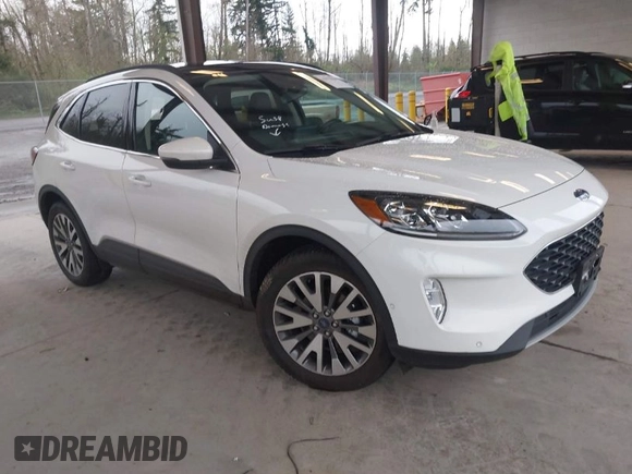 2020 Ford Escape Titanium Hybrid z VIN 1FMCU9DZ8LUA58350, wystawiony jako IAAI lot #41975564 z przebiegiem 38 387 mil mil oraz . Historia ofert i sprzedaży dostępna na DreamBid. Obrazek 1.