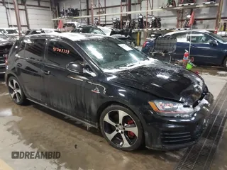 2017 Volkswagen Golf GTI S with VIN 3VW447AU1HM062755, listed as a IAAI auction lot 41307359 with 117,464 mi miles. Bid and sale history available at carsss.com. Image 1.