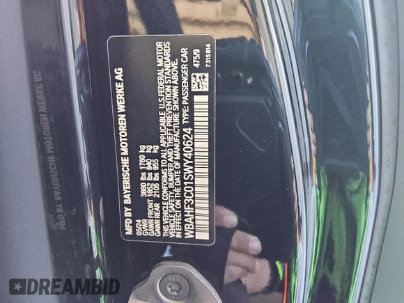 2025 BMW Z4 sDrive30i z VIN WBAHF3C01SWY40624, wystawiony jako Copart lot #85969224 z przebiegiem Nie podano mil oraz Czysty tytuł • Clean title. Historia ofert i sprzedaży dostępna na DreamBid. Obrazek 12.