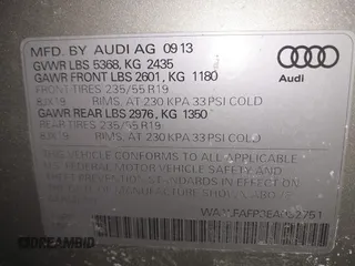 2014 Audi Q5 Premium Plus with VIN WA1LFAFP3EA032751, listed as a IAAI auction lot 41608679 with 96,586 mi miles. Bid and sale history available at carsss.com. Image 9.