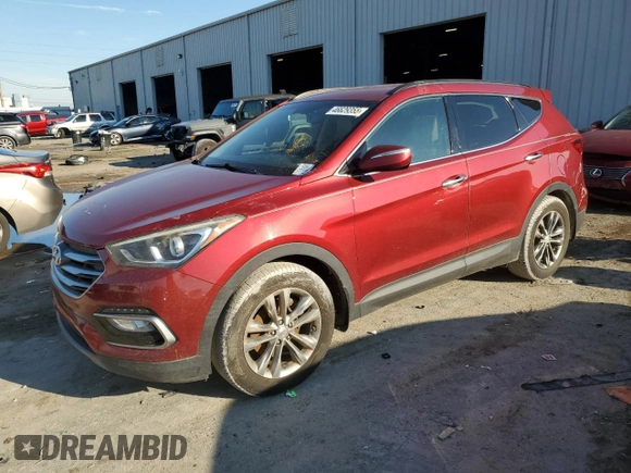 2017 Hyundai Santa Fe Sport 2.0T with VIN 5XYZU4LA9HG425911, listed as a Copart auction lot 46629355 with 127,546 mi miles and Clean Title. Bid and sale history available at carsss.com. Image 1.