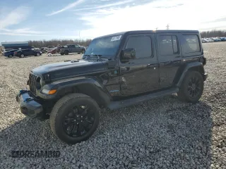 2021 Jeep Wrangler Unlimited Sahara with VIN 1C4JJXP68MW688627, listed as a Copart auction lot 46177665 with 74,296 mi miles and Salvage Title. Bid and sale history available at DreamBid. Image 1.