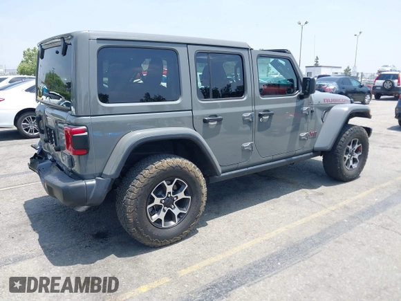 2020 Jeep Wrangler Unlimited Rubicon with VIN 1C4HJXFG3LW279636, listed as a IAAI auction lot 42430354 with 19,631 mi miles and . Bid and sale history available at DreamBid. Image 4.