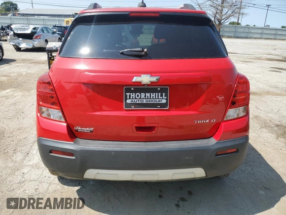 2015 Chevrolet Trax LT with VIN KL7CJLSB2FB173961, listed as a Copart auction lot 70960844 with 68,226 mi miles and Salvage Title. Bid and sale history available at carsss.com. Image 6.