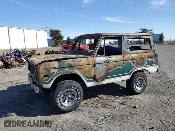 1975 Ford Bronco with VIN U15GLV42632, listed as a Copart auction lot 71173504 with Not provided miles and Salvage title. Bid and sale history available at DreamBid. Image 1.