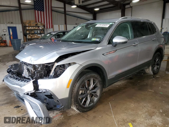 2023 Volkswagen Tiguan SE with VIN 3VVMB7AX8PM106219, listed as a Copart auction lot 47618505 with 21,900 mi miles and Salvage title. Bid and sale history available at DreamBid. Image 1.