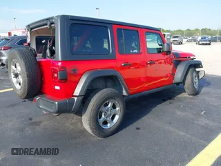 2021 Jeep Wrangler Unlimited Sport S z VIN 1C4HJXDN6MW685705, wystawiony jako IAAI lot #42344146 z przebiegiem 53 859 mil mil oraz . Historia ofert i sprzedaży dostępna na DreamBid. Obrazek 4.