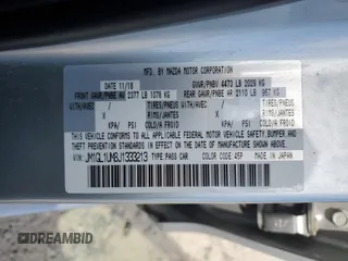 2018 Mazda Mazda6 Sport with VIN JM1GL1UM8J1333213, listed as a Copart auction lot 53103635 with 22,934 mi miles and Salvage Title. Bid and sale history available at carsss.com. Image 15.