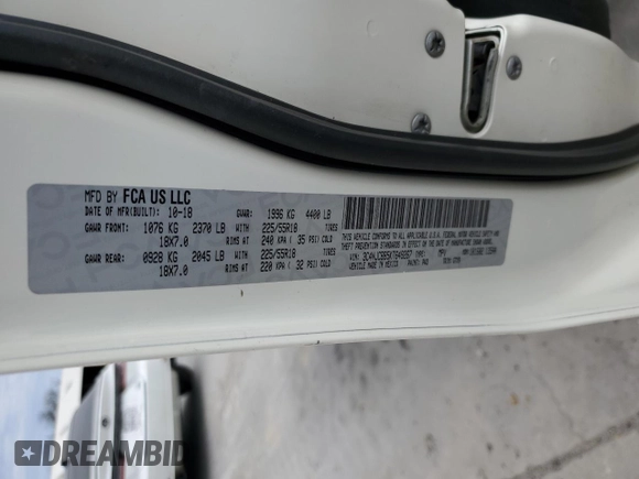 2019 Jeep Compass Altitude with VIN 3C4NJCBB5KT649267, listed as a Copart auction lot 45898625 with 39,751 mi miles and Salvage Title. Bid and sale history available at carsss.com. Image 12.