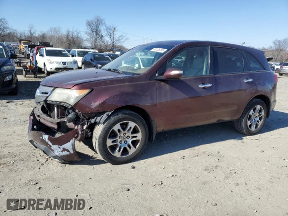2007 Acura MDX Tech Pkg with VIN 2HNYD28367H526666, listed as a Copart auction lot 45125285 with 208,405 mi miles and Salvage Title. Bid and sale history available at carsss.com. Image 1.