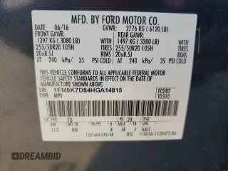 2017 Ford Explorer XLT z VIN 1FM5K7D84HGA14815, wystawiony jako Copart lot #66859125 z przebiegiem 189 613 mil mil oraz Czysty tytuł • Clean title. Historia ofert i sprzedaży dostępna na DreamBid. Obrazek 13.