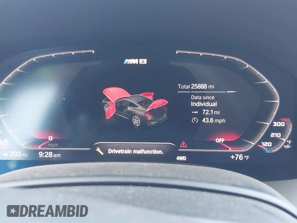 2020 BMW M8 z VIN WBSAE0C01LCD54612, wystawiony jako IAAI lot #41022043 z przebiegiem Nie podano mil oraz . Historia ofert i sprzedaży dostępna na DreamBid. Obrazek 7.
