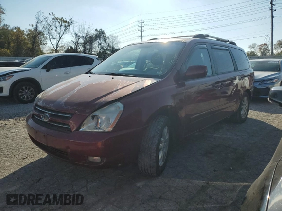 2007 Kia Sedona EX with VIN KNDMB233576113527, listed as a Copart auction lot 78349614 with 183,988 mi miles and Clean Title. Bid and sale history available at carsss.com. Image 1.