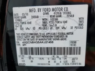 2010 Mercury Mariner Premier с VIN 4M2CN8HG5AKJ21458, выставлен на аукционе Copart как лот 53144885 с пробегом 111 168 миль миль и Списание • Salvage title. История ставок и продаж доступна на DreamBid. Изображение 15.