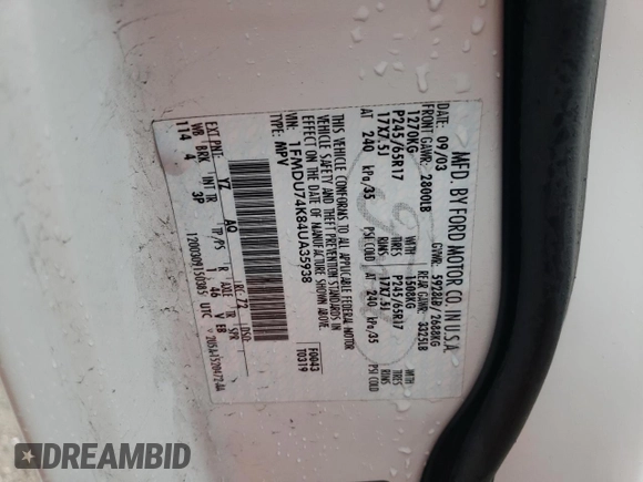 2004 Ford Explorer Eddie Bauer z VIN 1FMDU74K84UA35938, wystawiony jako Copart lot #84904194 z przebiegiem 82 976 mil mil oraz Szkoda całkowita • Salvage title. Historia ofert i sprzedaży dostępna na DreamBid. Obrazek 13.