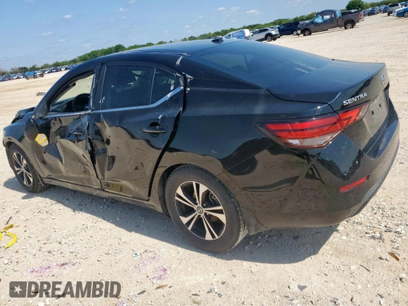 2021 Nissan Sentra SV with VIN 3N1AB8CV0MY329493, listed as a Copart auction lot 58406755 with 75,493 mi miles and Salvage title. Bid and sale history available at DreamBid. Image 2.