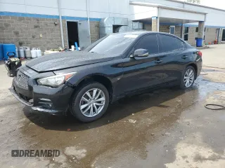 2014 Infiniti Q50 Sport with VIN JN1BV7AR8EM707401, listed as a Copart auction lot 58487675 with 125,487 mi miles and Salvage title. Bid and sale history available at DreamBid. Image 1.