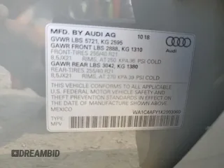 2019 Audi SQ5 Prestige with VIN WA1C4AFY1K2003060, listed as a Copart auction lot 62380313 with 5,163 mi miles. Bid and sale history available at carsss.com. Image 14.