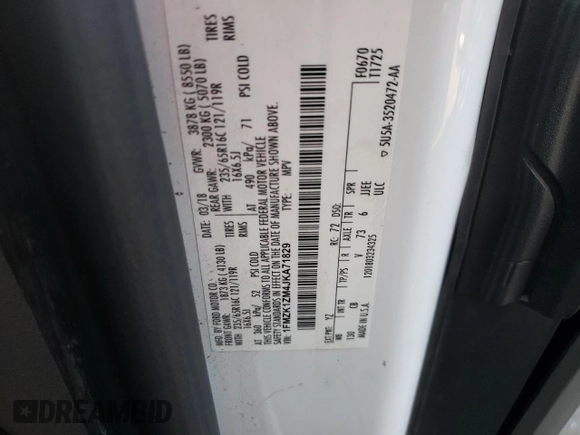 2018 Ford Transit Passenger XL с VIN 1FMZK1ZM4JKA71829, выставлен на аукционе Copart как лот 76937924 с пробегом 279 420 миль миль и Списание • Salvage title. История ставок и продаж доступна на DreamBid. Изображение 13.