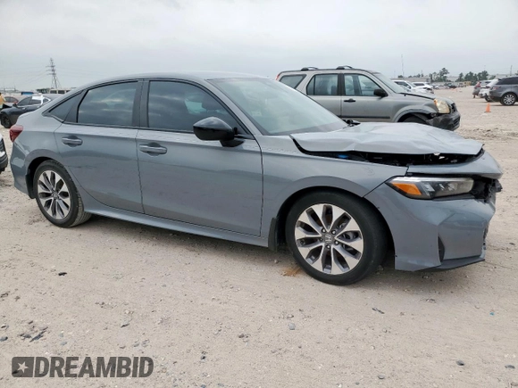 2025 Honda Civic Sport with VIN 2HGFE2F51SH529628, listed as a Copart auction lot 57871165 with Not provided miles and Salvage title. Bid and sale history available at DreamBid. Image 4.
