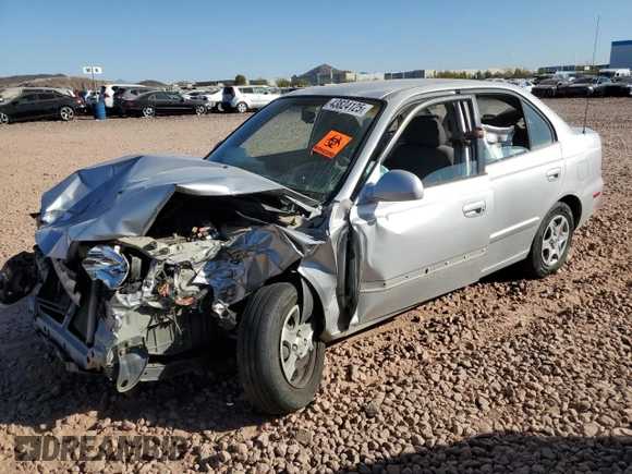 2003 Hyundai Accent GL with VIN KMHCG45CX3U429660, listed as a Copart auction lot 43824125 with 0 mi miles and Salvage Title. Bid and sale history available at carsss.com. Image 1.