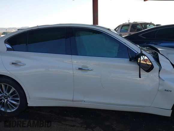 2020 Infiniti Q50 EDITION 30 with VIN JN1EV7APXLM201755, listed as a IAAI auction lot 41505386 with 52,316 mi miles and . Bid and sale history available at carsss.com. Image 13.