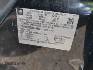 2014 Chevrolet Equinox LT with VIN 2GNFLGE39E6183403, listed as a IAAI auction lot 41587763 with 141,957 mi miles. Bid and sale history available at carsss.com. Image 9.