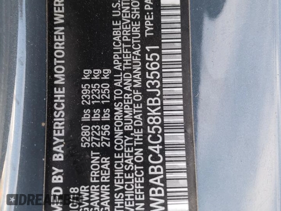 2019 BMW 8 Series M850i xDrive z VIN WBABC4C58KBJ35651, wystawiony jako Copart lot #84503014 z przebiegiem Nie podano mil oraz Szkoda całkowita • Salvage title. Historia ofert i sprzedaży dostępna na DreamBid. Obrazek 15.