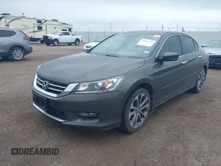 2014 Honda Accord Sedan Sport with VIN 1HGCR2F51EA005048, listed as a IAAI auction lot 41943732 with 221,068 mi miles. Bid and sale history available at carsss.com. Image 2.