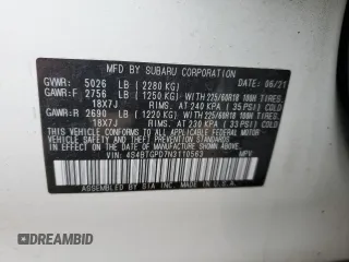 2022 Subaru Outback Touring XT with VIN 4S4BTGPD7N3110563, listed as a Copart auction lot 49061095 with 44,340 mi miles and Salvage title. Bid and sale history available at DreamBid. Image 13.