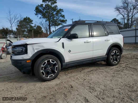 2021 Ford Bronco Sport Outer Banks with VIN 3FMCR9C65MRA04845, listed as a Copart auction lot 86487544 with 35,857 mi miles and Salvage Title. Bid and sale history available at carsss.com. Image 1.