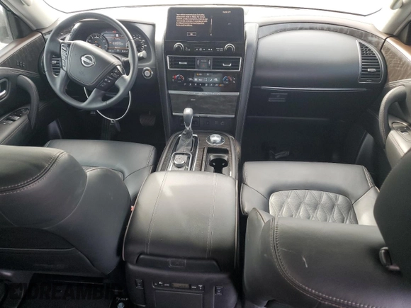 2024 Nissan Armada Platinum with VIN JN8AY2DB1R9850527, listed as a Copart auction lot 88483375 with 7,420 mi miles and Salvage Title. Bid and sale history available at carsss.com. Image 8.
