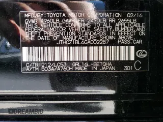 2016 Lexus GS 350 with VIN JTHCZ1BL6GA002287, listed as a Copart auction lot 70623274 with 92,150 mi miles and Salvage Title. Bid and sale history available at carsss.com. Image 14.