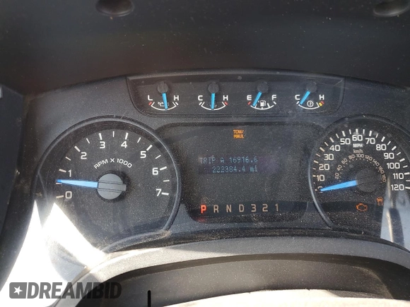 2013 Ford F-150 XL with VIN 1FTNF1CF1DKE06924, listed as a Copart auction lot 54252525 with 222,384 mi miles and Salvage title. Bid and sale history available at DreamBid. Image 9.