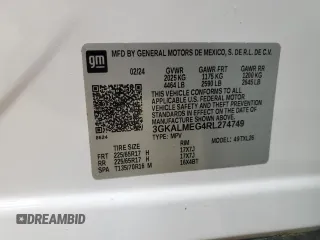 2024 GMC Terrain SLE with VIN 3GKALMEG4RL274749, listed as a Copart auction lot 53478365 with 20,916 mi miles and Salvage Title. Bid and sale history available at carsss.com. Image 13.